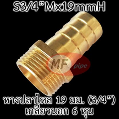 ข้อต่อ หางปลาไหล เกลียวนอก 6 หุน
