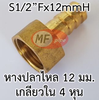 ข้อต่อหางปลาไหลทองเหลืองเกลียวใน 4 หุน