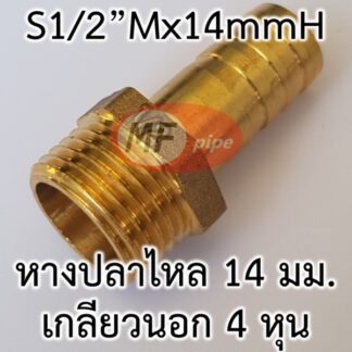 ข้อต่อหางปลาไหลทองเหลือง 1/2" (4 หุน)