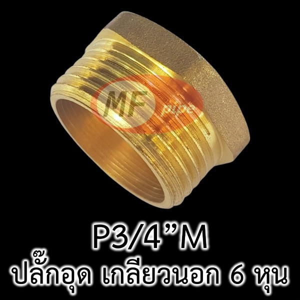ปลั๊กอุดเกลียวนอก ทองเหลือง 6 หุน P34M_2